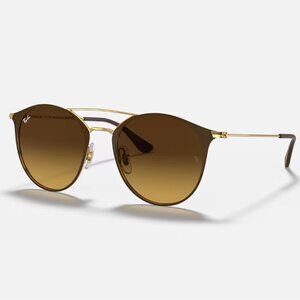Ray Ban RB3546 Round Metal Frame Sunglasses - Brown Frame, Brown Gradient Lenses